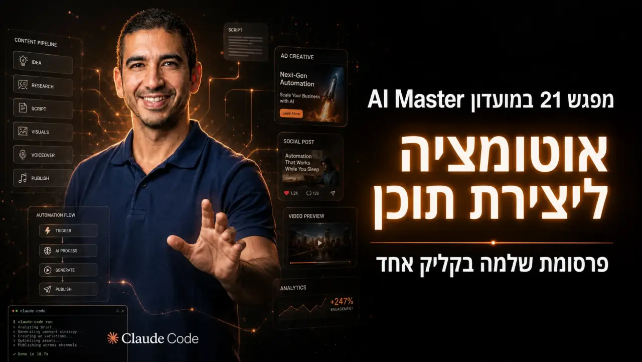 איך בונים אוטומציה עם Claude Code · מתמונה בפלאפון לפרסומת וידאו