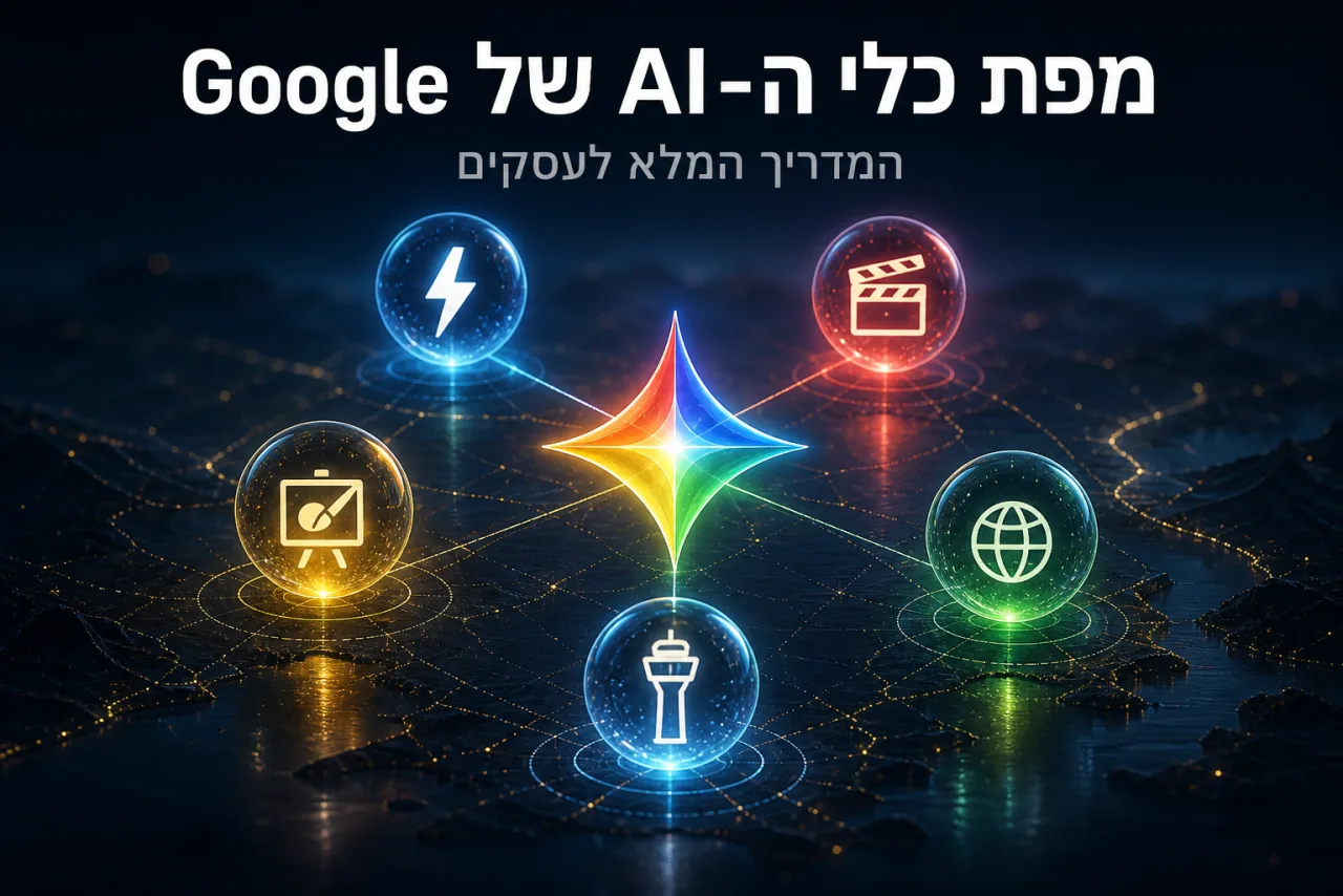 מפת כלי ה-AI החדשים של Google · Spark, Omni, Flow, Genie ו-Antigravity