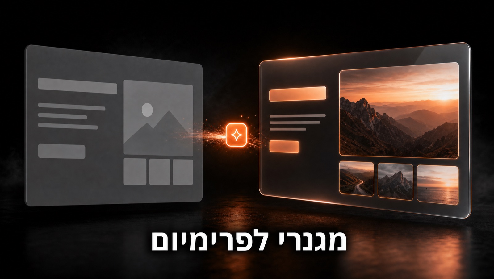 השוואה בין אתר AI-גנרי לאתר פרימיום שנבנה עם קלוד קוד וסקילים