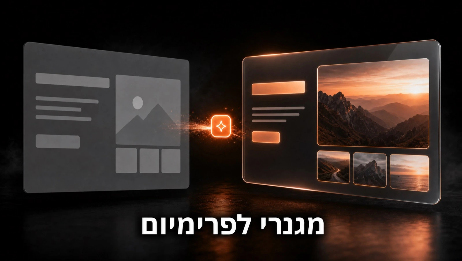 השוואה בין אתר AI-גנרי לאתר פרימיום שנבנה עם קלוד קוד וסקילים